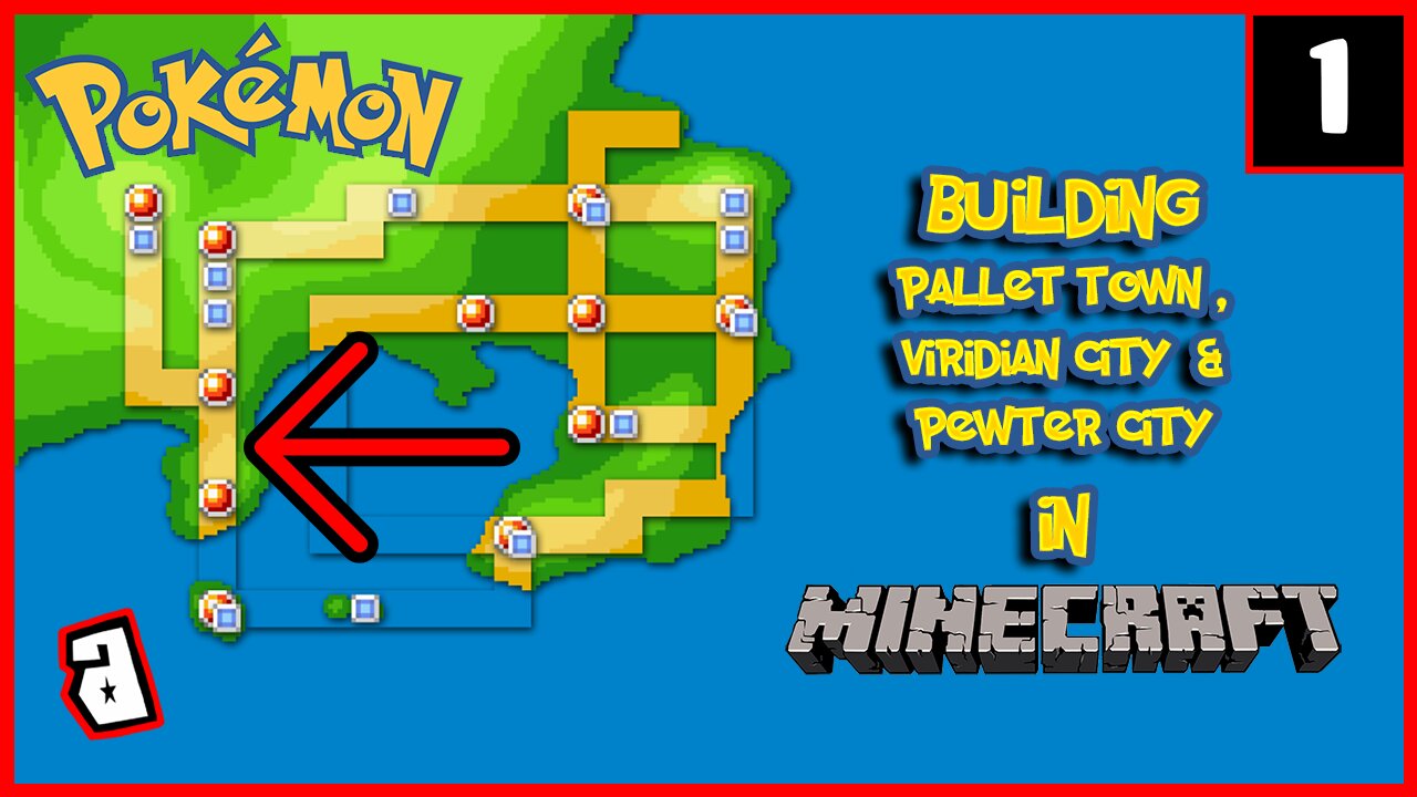 Building Pallet Town to Viridian City then Pewter City [Minecraft: Pixelmon] (PART 1)