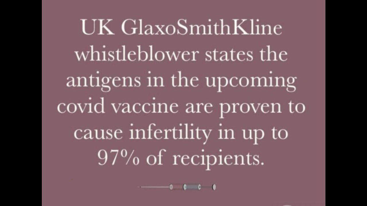 💉💥 UK Whistleblower ~ The Covid Vaccine is For Planned Population Reduction