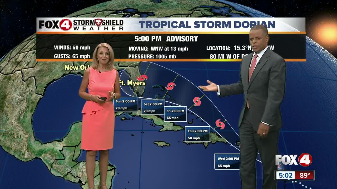 Tropical Storm Dorian headed to Puerto Rico & the Dominican Republic