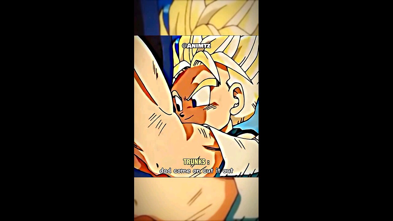 Vegeta hugs Trunks for the first time 🥺 #vegeta #trunks #dbz #db #emotional #viral #shorts