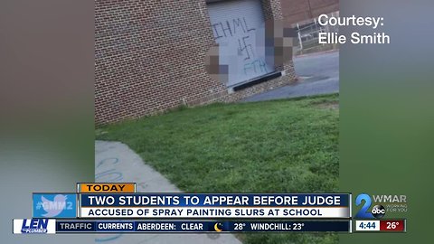 Students accused of painting slurs on school property due in court