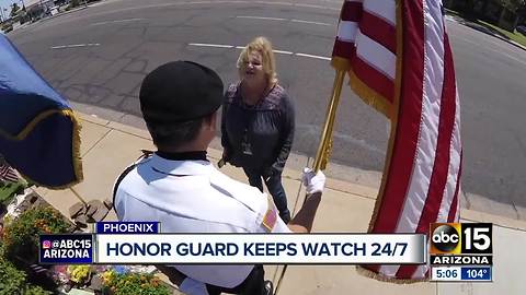 Veterans standing guard at late Senator John McCain's mortuary