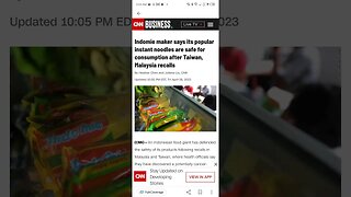 TAIWAN HONG KONG MALAYSIA RECALL INDONESIA INSTANT NOODLES INDOMIE