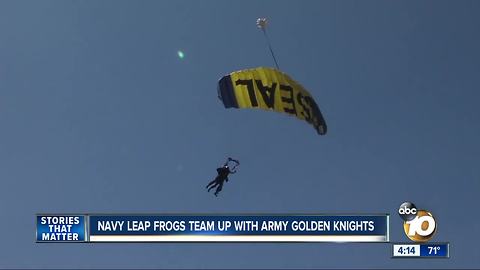 Navy Leap Frogs team up with Army Golden Knights