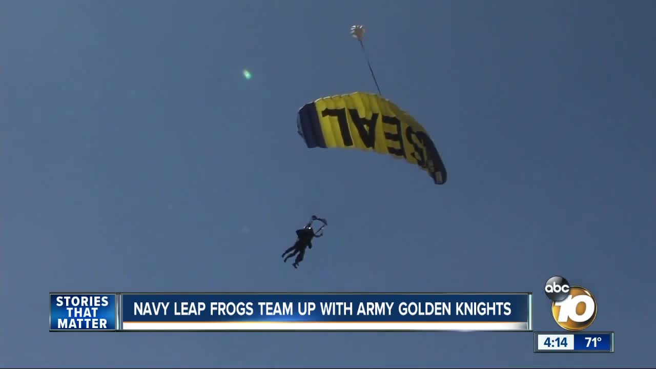 Navy Leap Frogs team up with Army Golden Knights