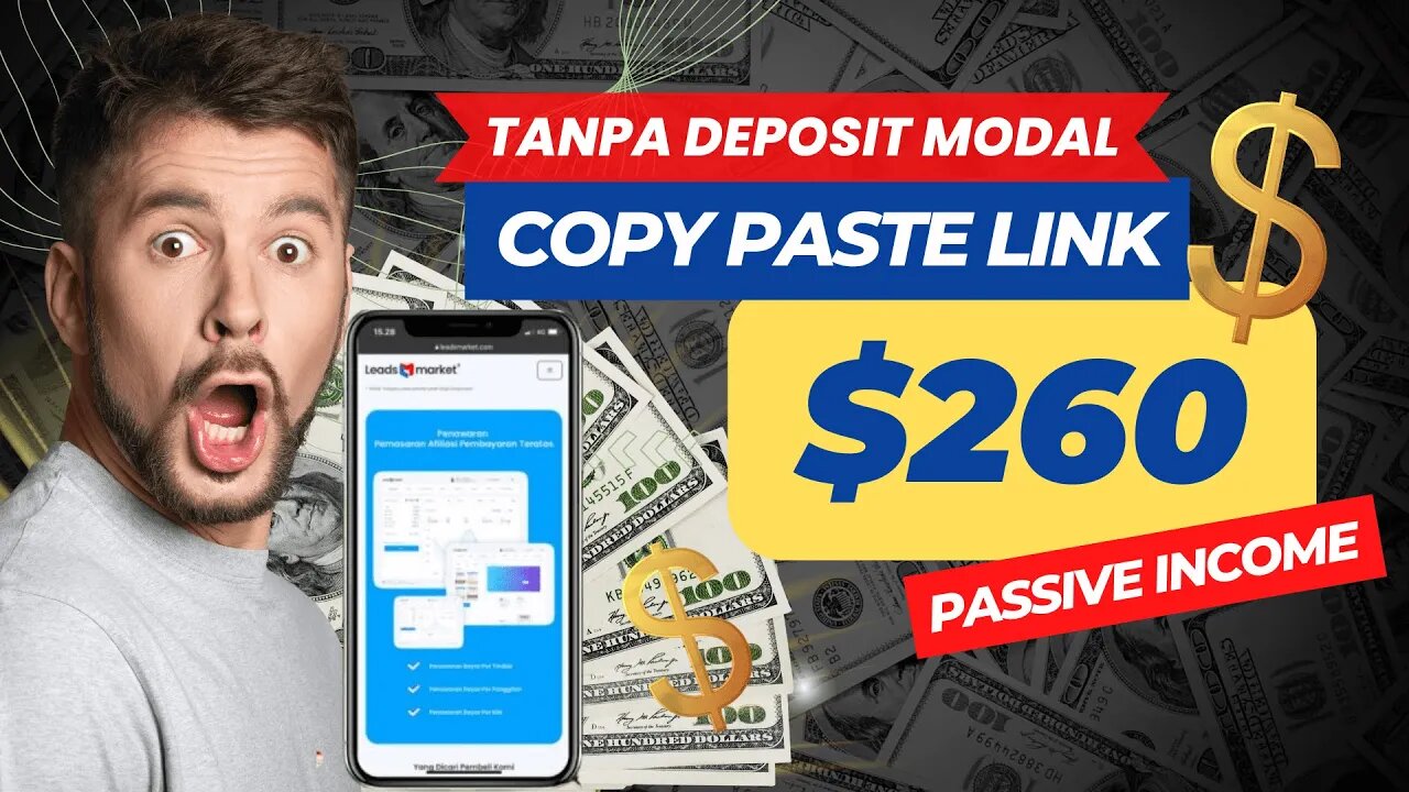 CUMA Copy Paste Link Dapat "260 Dollar Perhari" di LeadsMarket (Tanpa Deposit Modal)