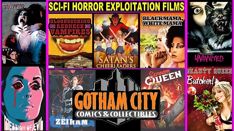 TONIGHT! 8pm EST Sci-Fi HORROR Exploitation Flicks & GOTHAM CITY LIVE!