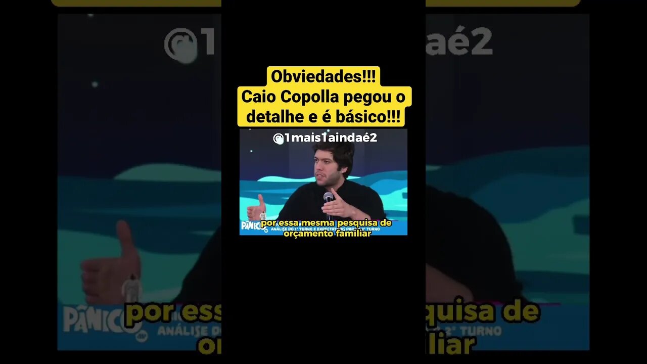 Caio Coppola pegou na veia e é tão simples e claro que pesquisas enganaram e muito