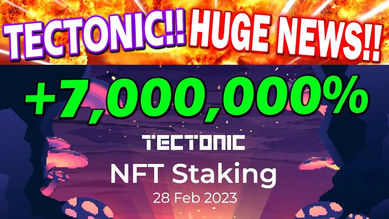 TECTONIC CRYPTO NFT STAKING IS HERE!!🔥 TONIC COIN 400X RISE *URGENT UPDATE*