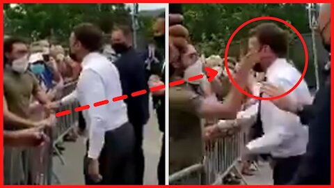 President Macron slapped in the face during France tour