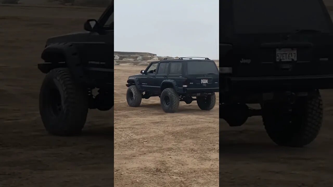 Toddler whips donuts in the Classic XJ