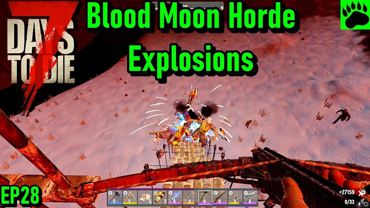 7 Days to Die Alpha 20 Blood Moon Horde Explosions