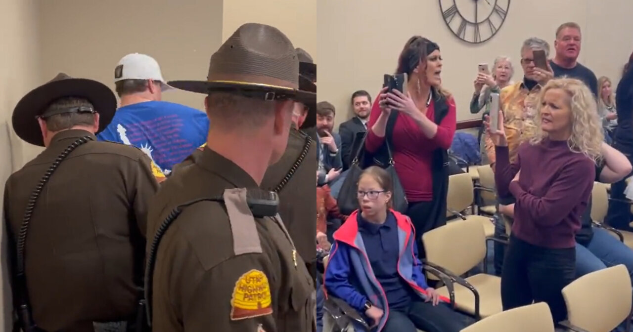 Crowd Erupts as Man in 'We the People' Shirt is Handcuffed, Hauled Out of State Senate Meeting