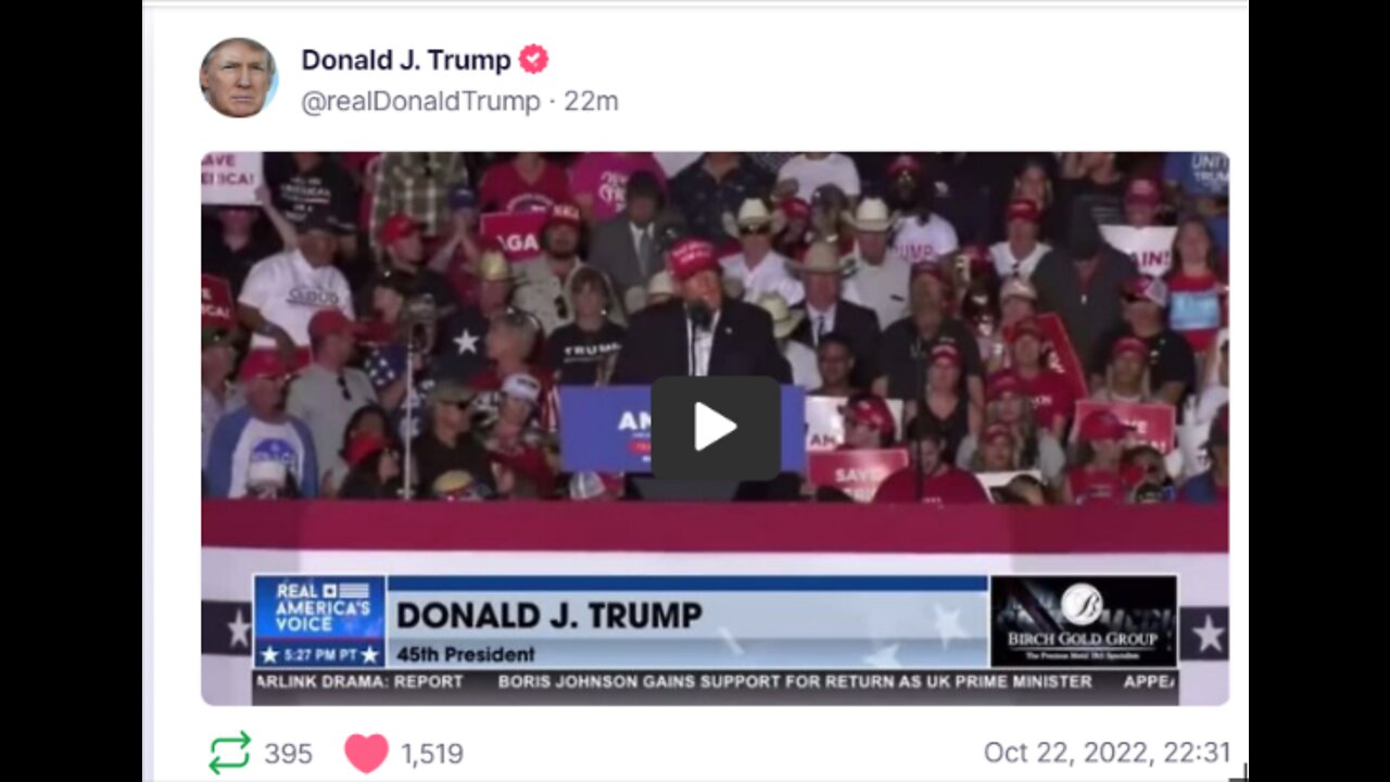 Donald J Trump TS post Oct 22, 2022, 22:31
