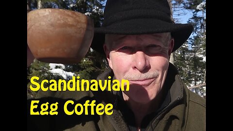 Scandinavian Egg Coffee Made on a Snowy Day