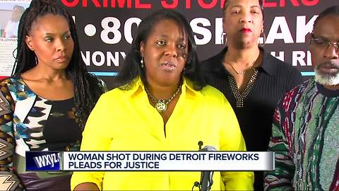 Woman shot during Detroit fireworks pleads for justice