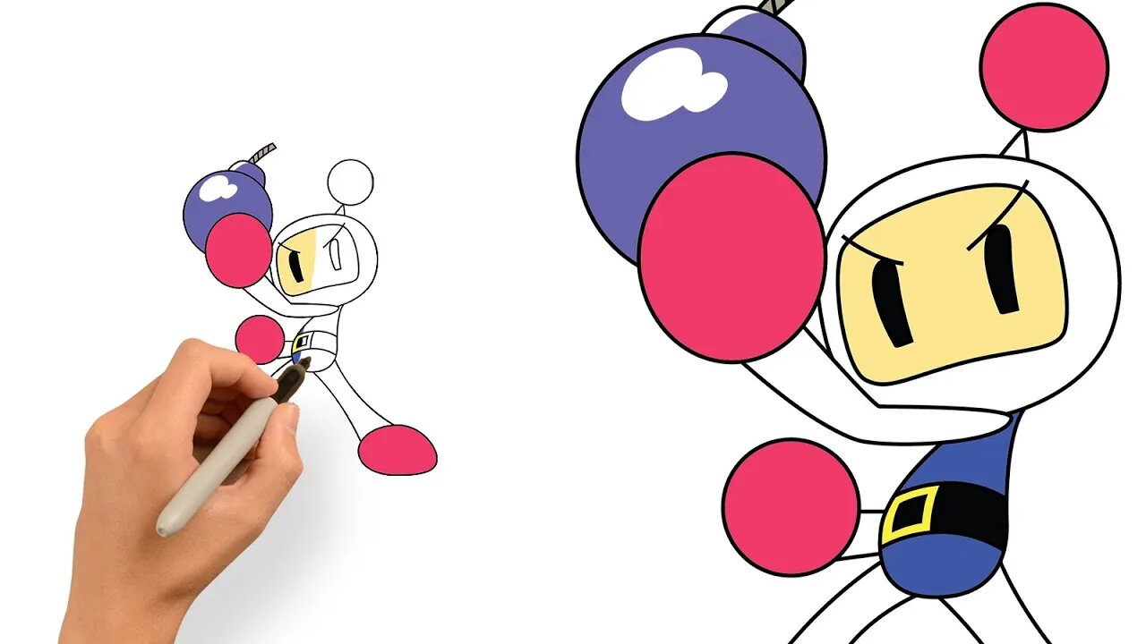 How to Draw Bomberman Nintendo - Art Tutorial