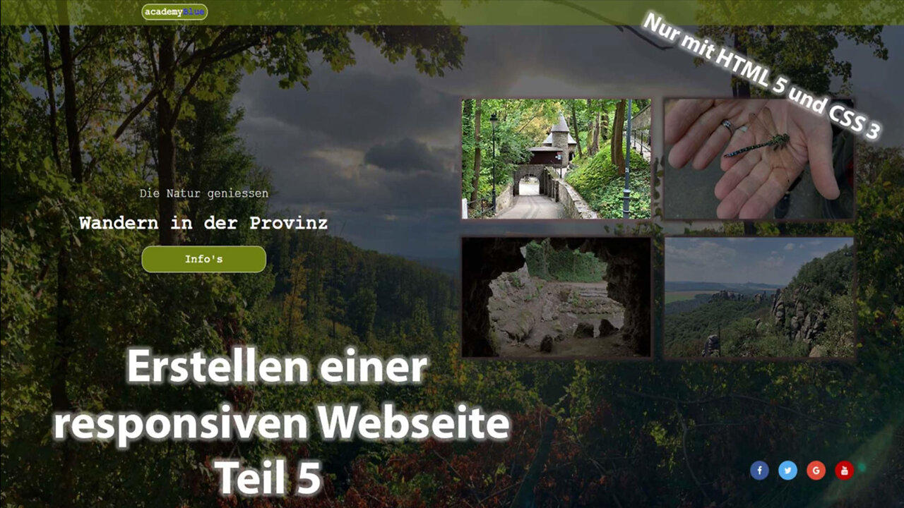 Erstellen einer responsiven Webseite - Thema Wandern - Teil 5