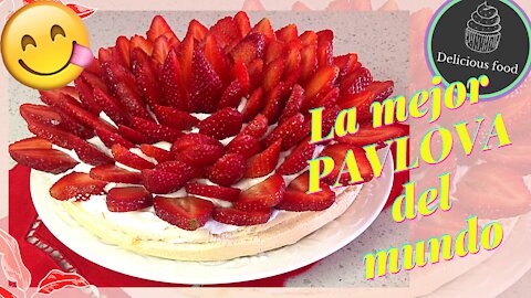 Pavlova de Fresa, Receta Paso a Paso (DELICIOSO) 🍰🤩