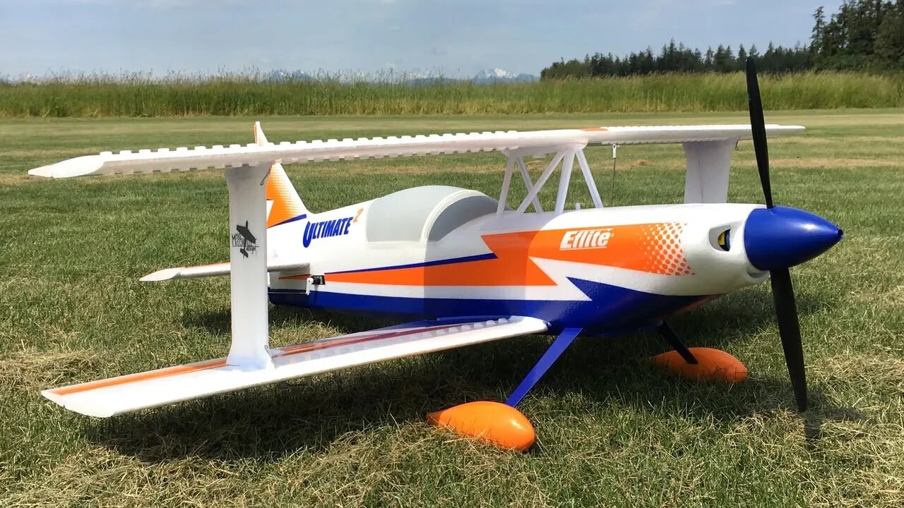 Bill's E-flite Ultimate 2 Biplane BNF RC Plane with SAFE Maiden Flight Near Crash!