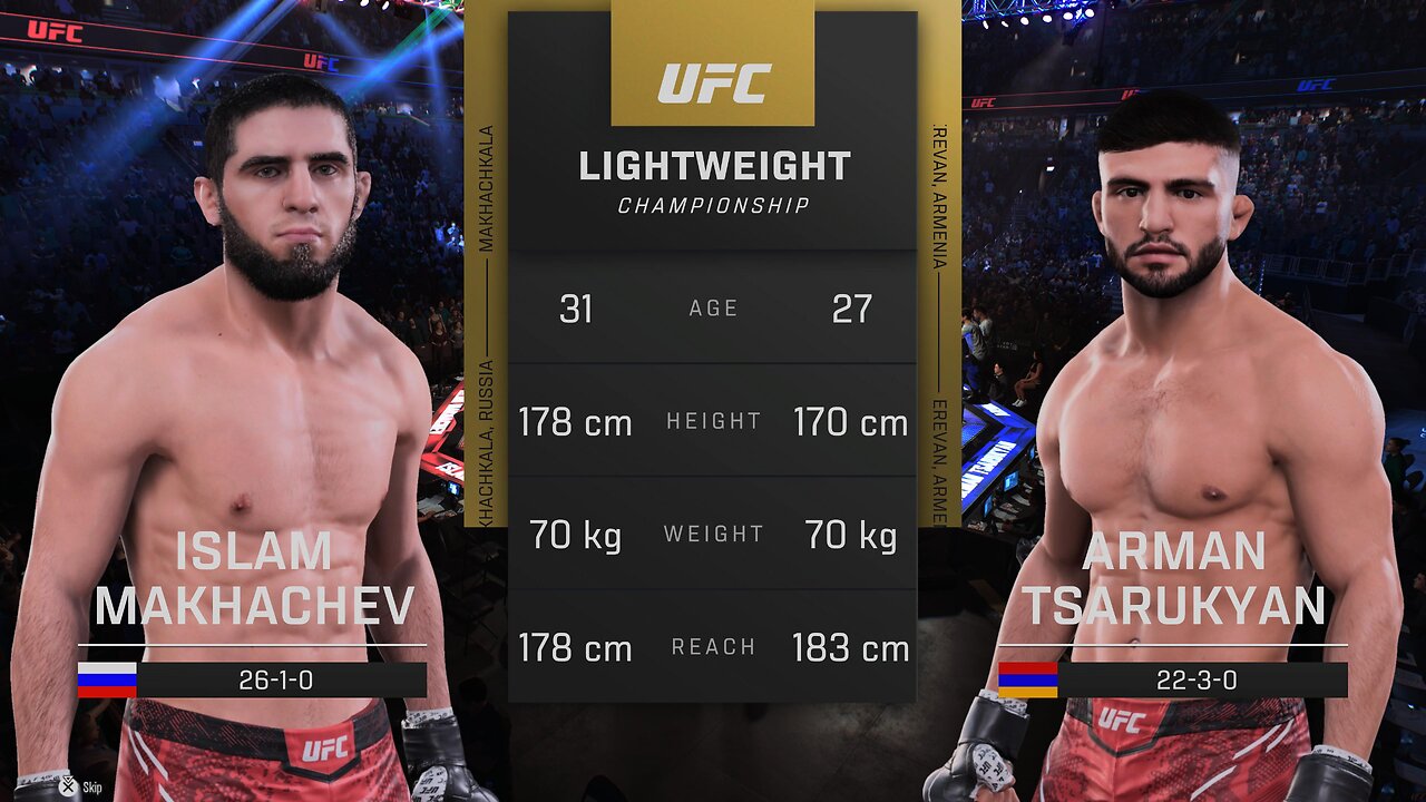 Islam Makhachev Vs Arman Tsarukyan UFC 311 Lightweight Championship ...