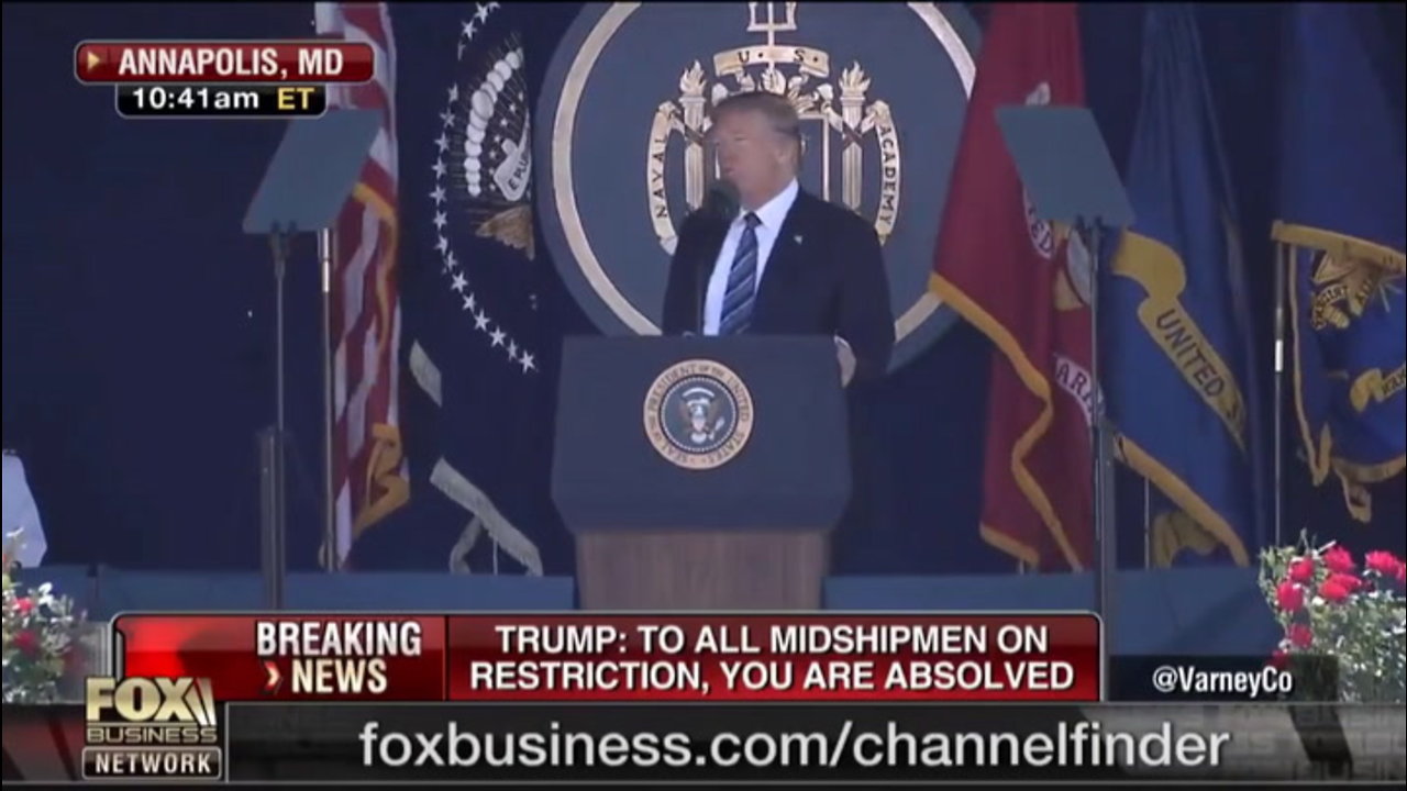 Trump Delivers What May Be the Best Line of His Presidency at Naval Graduation