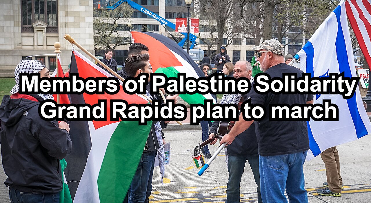 Members of Palestine Solidarity Grand Rapids plan to march