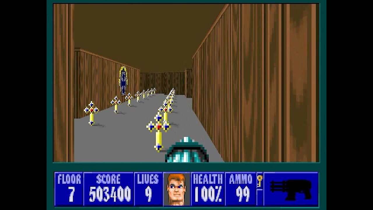 Wolfenstein 3D, DOS, 1992 - 100% Complete, Episode 3 Floor 7