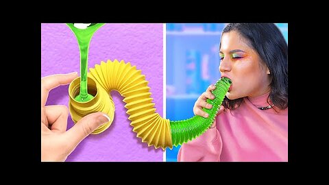 DIY POP TUBE TOYS! 🎉🛠️ RAINBOW FIDGET TOYS YOU CAN MAKE AT HOME!