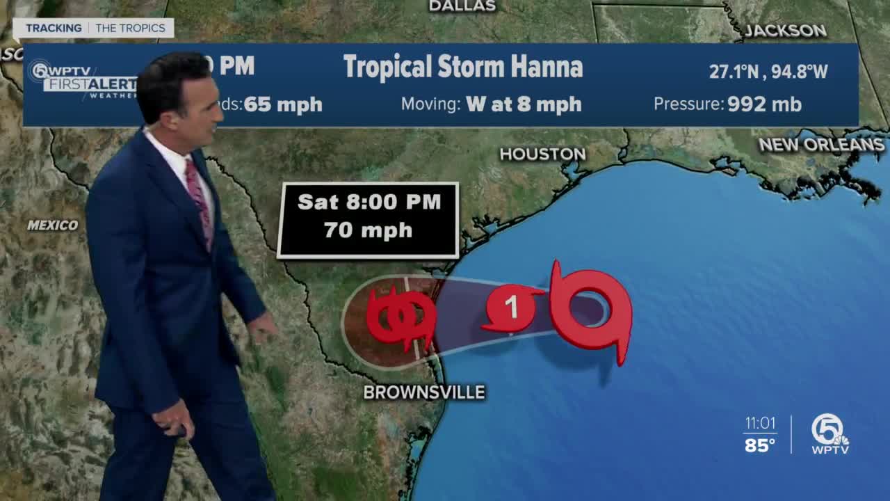 Tropical Storm Hanna forecast to make landfall as hurricane in South Texas Saturday