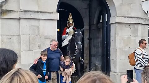 The horse wasn't in the mood for a photo shoot one tourist finds out #horseguardsparade