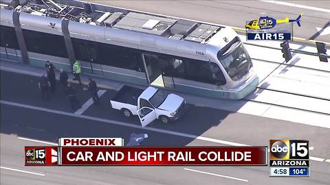 Woman turns in front of light rail in west Phoenix