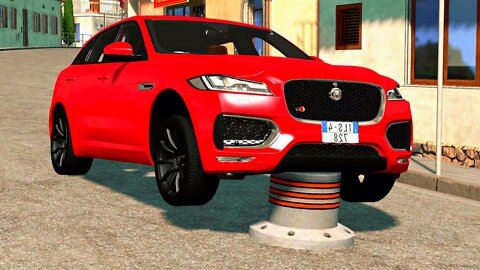 Cars vs Bollards – BeamNG.Drive