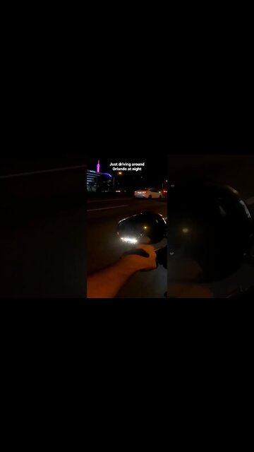 driving around Orlando on my motorcycle at night
