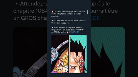 Le Chapitre 1084 de One Piece aura une Couverture en couleur #ONEPIECE