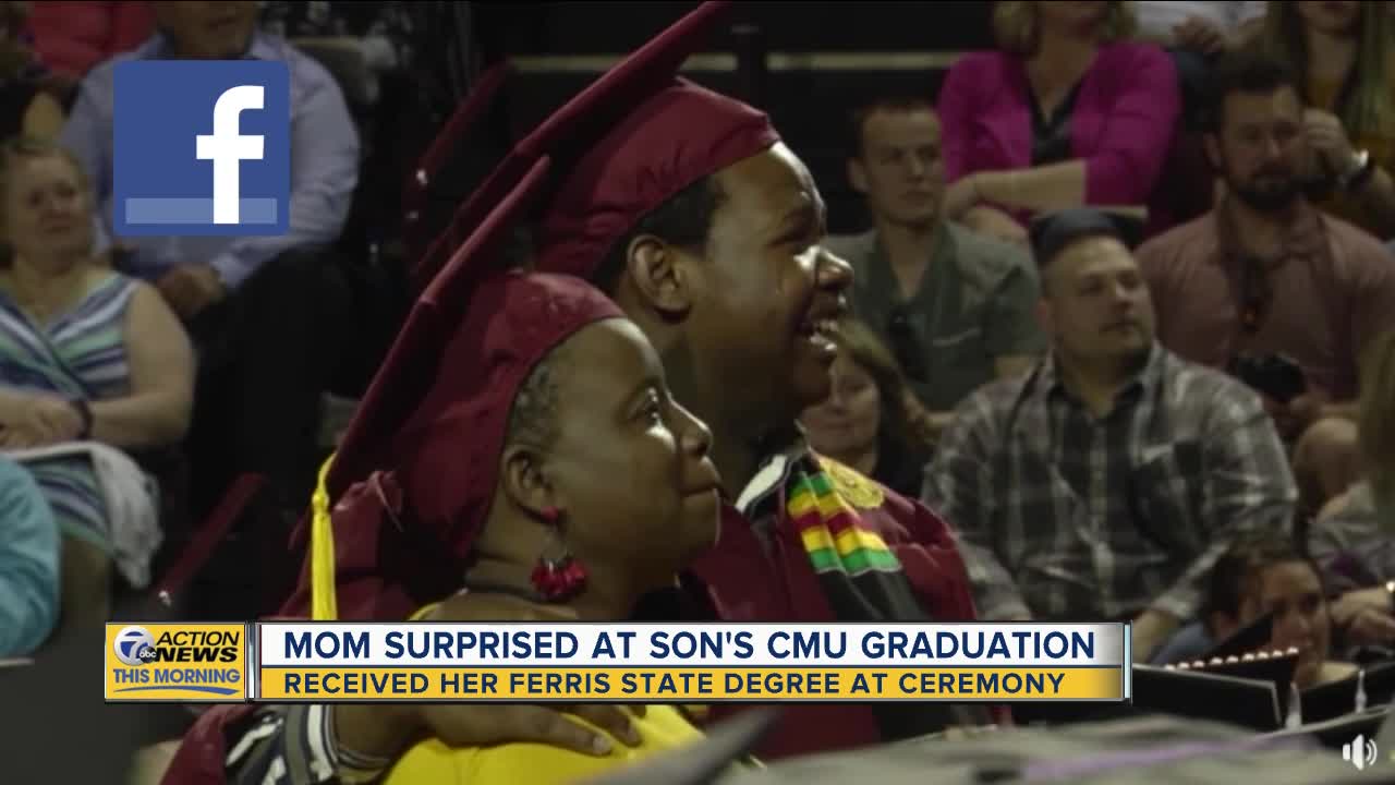 Mom surprised at son's CMU graduation
