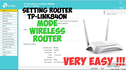 HOW TO SET ROUTER MODE ON TP LINK 840N