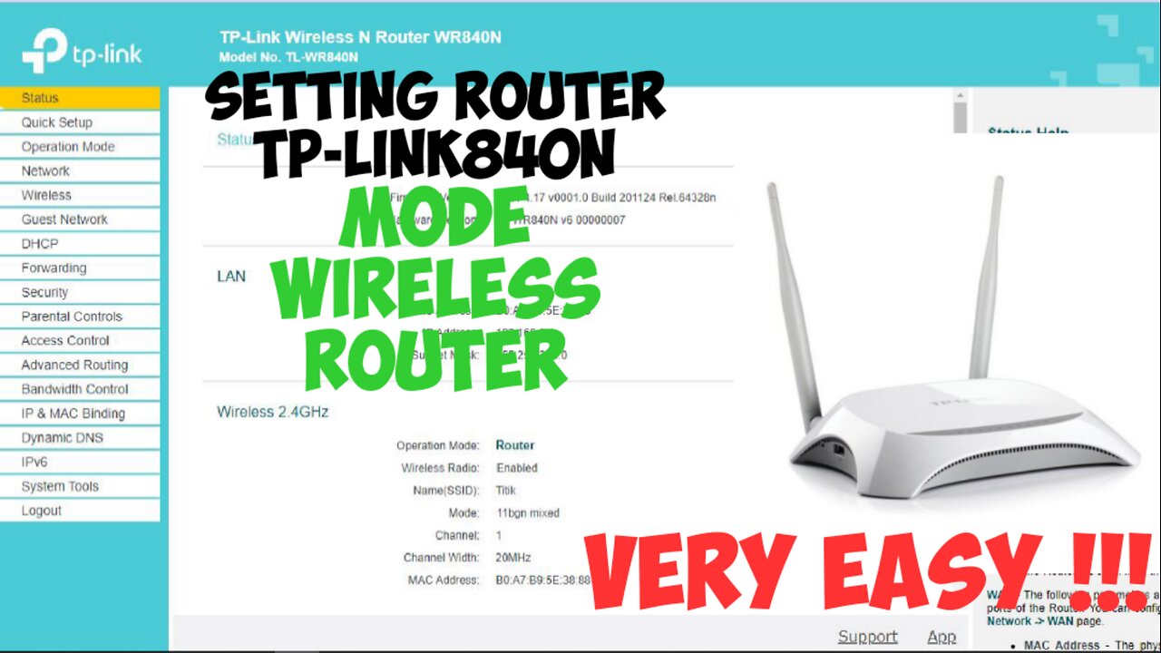 HOW TO SET ROUTER MODE ON TP LINK 840N