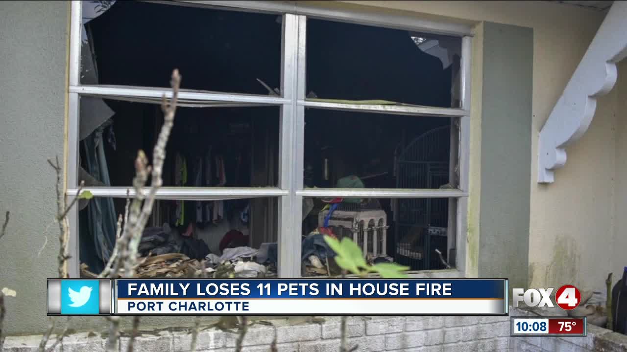 Family loses 11 pets in Charlotte County house fire