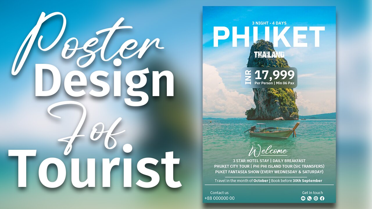 Create Stunning Social Media Posters for Tourism | Step-by-Step Design Tutorial