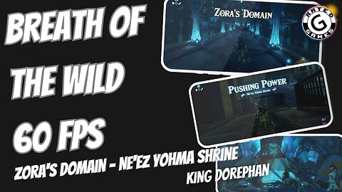 Breath of the Wild 60 fps - Zora's Domain - Ne'ez Yohman Shrine and King Dorephan