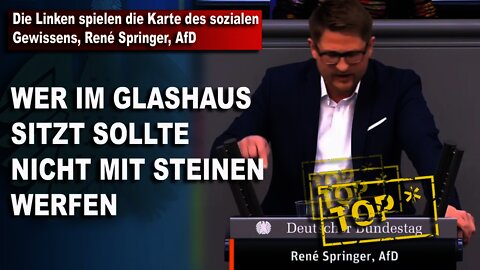 Die Linken spielen die Karte des sozialen Gewissens, René Springer, AfD