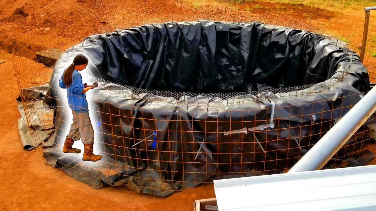 We're Building A Gabion Retaining Wall To Protect Our Earthbag Rainwater Harvesting Cistern