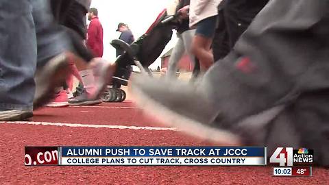 JCCC alumni push to keep track program at rally