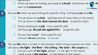 072 - A an and the - ENGLISH GRAMMAR IN USE - Unit 72 - Intermediate