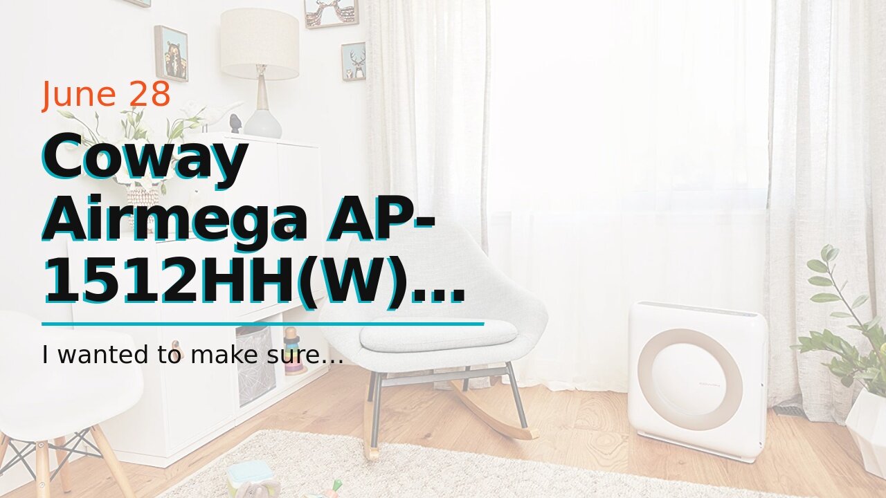 Coway Airmega AP-1512HH(W) True HEPA Purifier with Air Quality Monitoring, Auto, Timer, Filter...