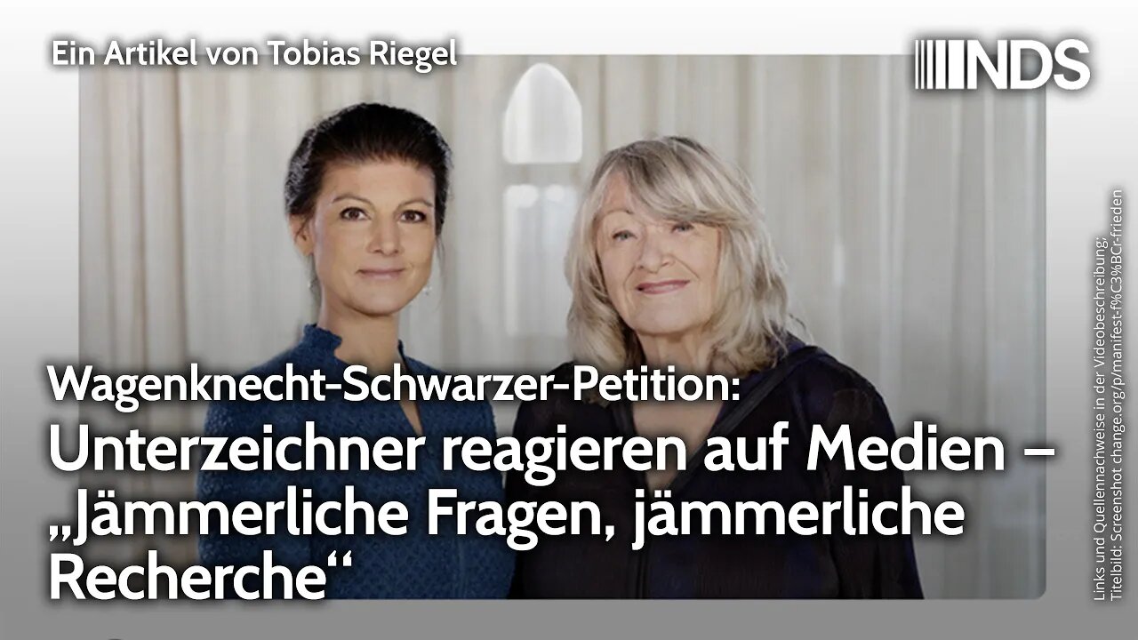 Wagenknecht-Schwarzer-Petition: Unterzeichner reagieren auf Medien – „Jämmerliche Fragen&Recherche“