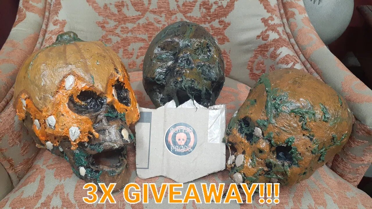 ROTTED PROPS Unboxing and 3x Giveaway! Corpsed Latex Skulls for #halloween #halloweendecor #free