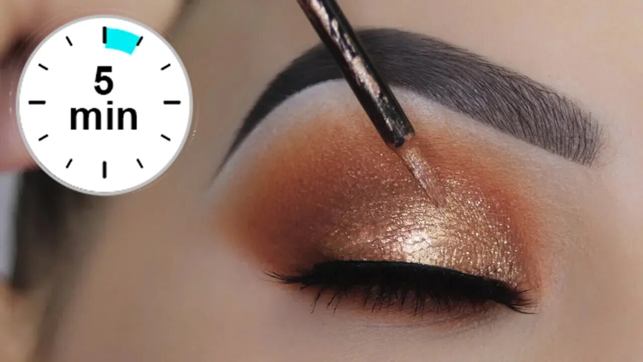 EASY 5 MINUTE Bronze Eye Makeup Tutorial