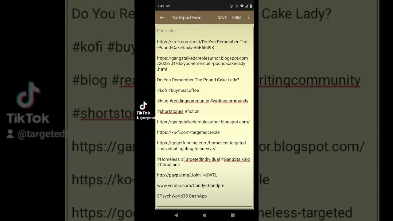 01/26/2023 - I wrote 3 #shortstories, hoping to get help with hotel room & food. VERY cold tonight!